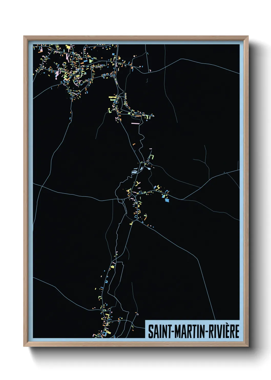 Une affiche de carte sur Saint-Martin-Rivière