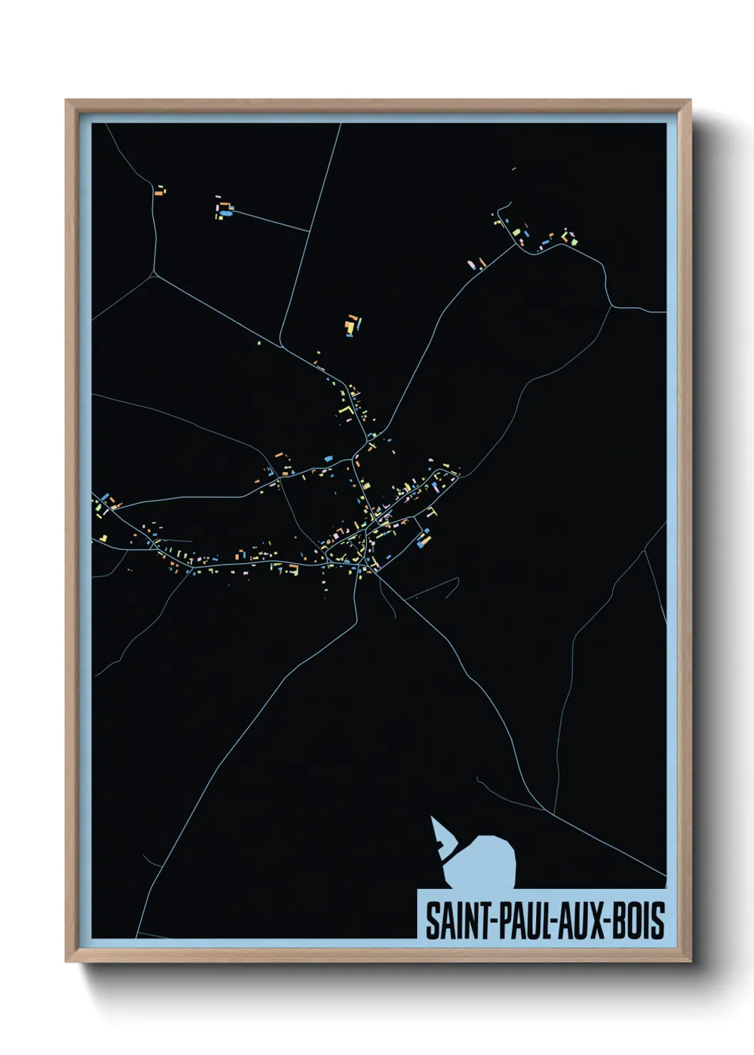 Une affiche de carte sur Saint-Paul-aux-Bois