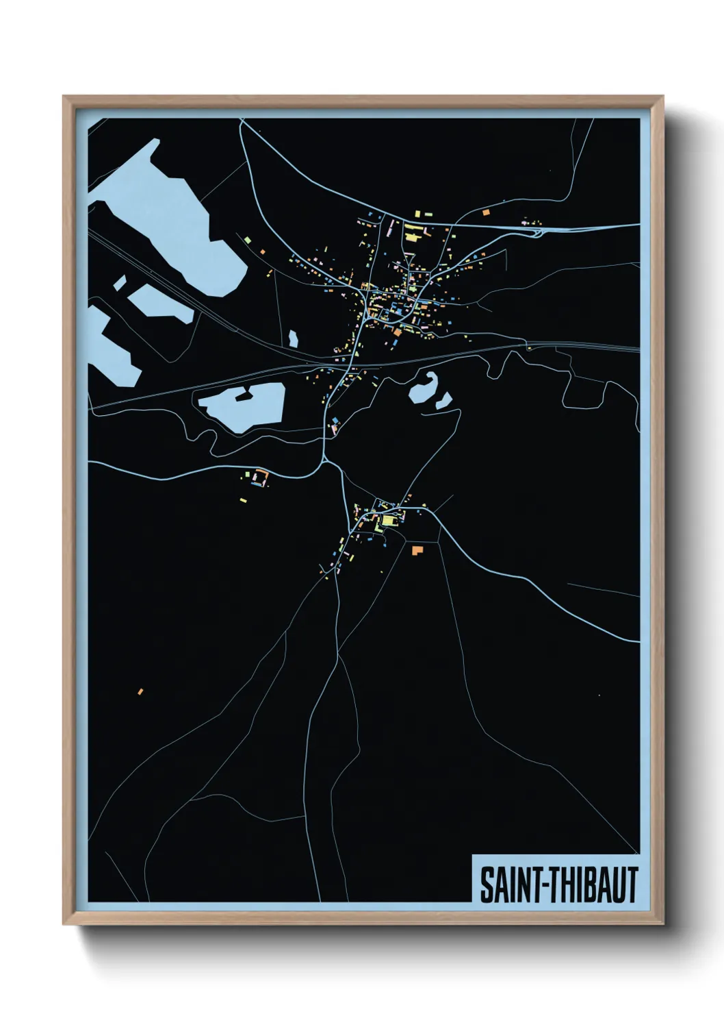 Une affiche de carte sur Saint-Thibaut