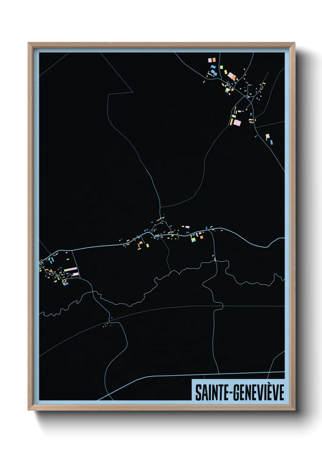 Une affiche de carte sur Sainte-Geneviève