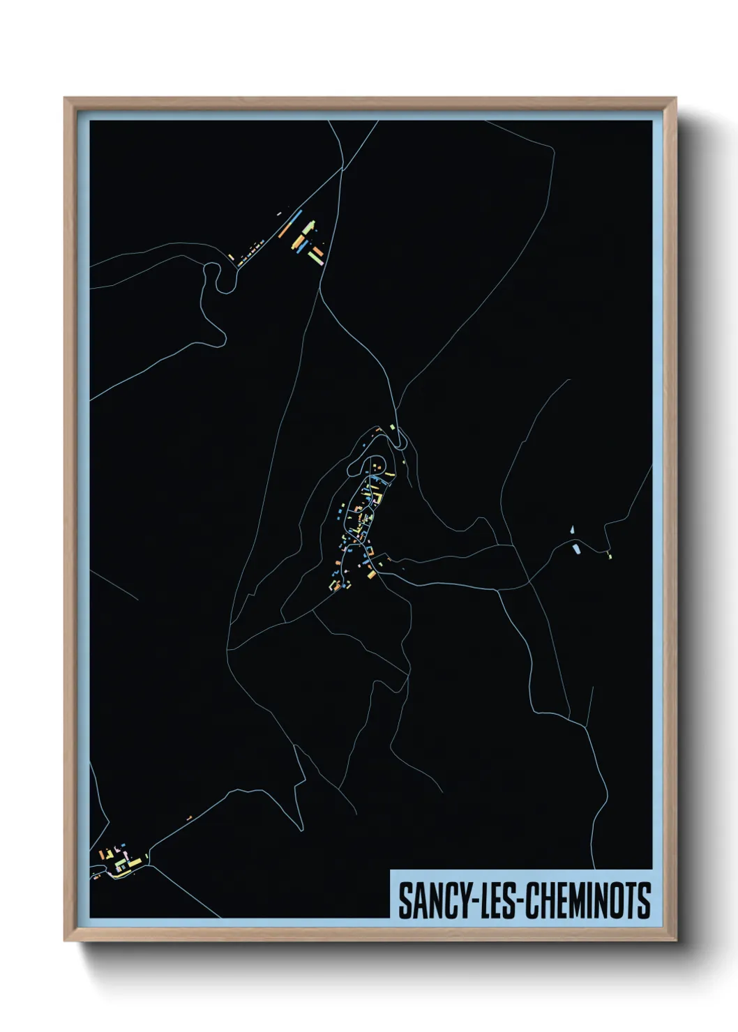 Une affiche de carte sur Sancy-les-Cheminots