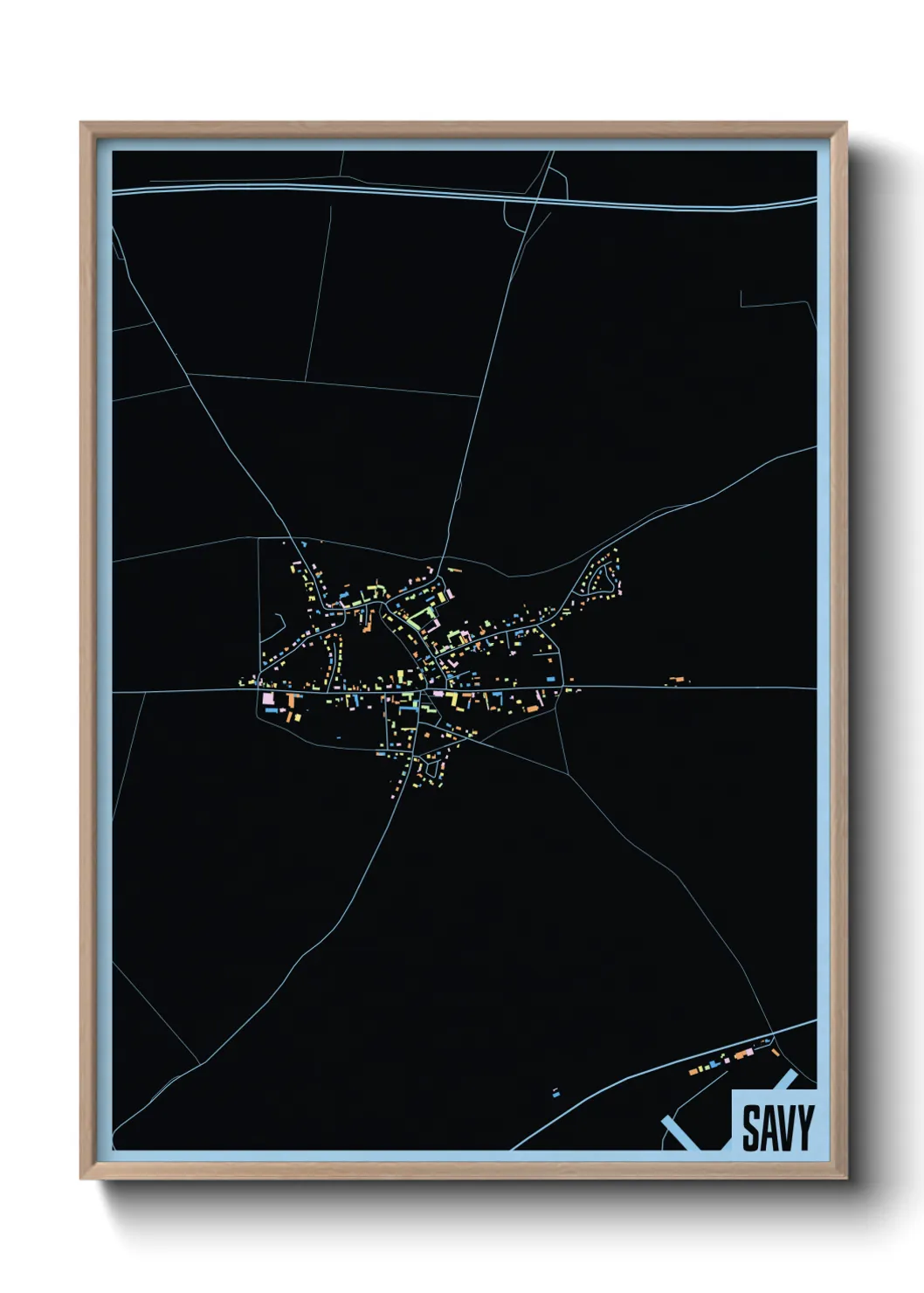 Une affiche de carte sur Savy