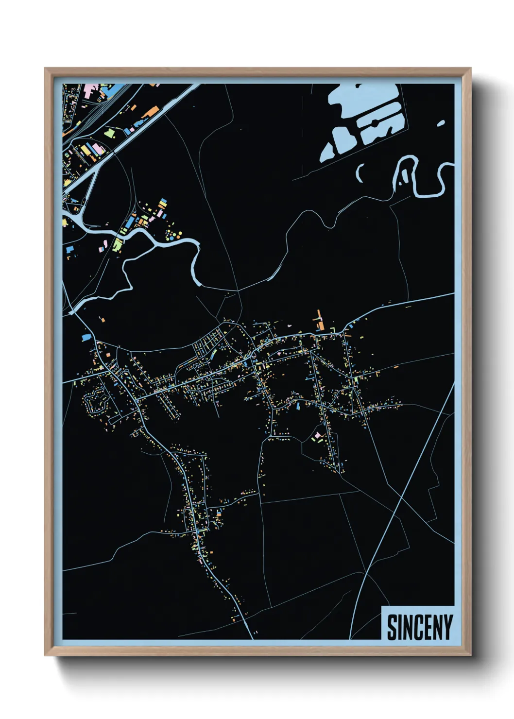 Une affiche de carte sur Sinceny