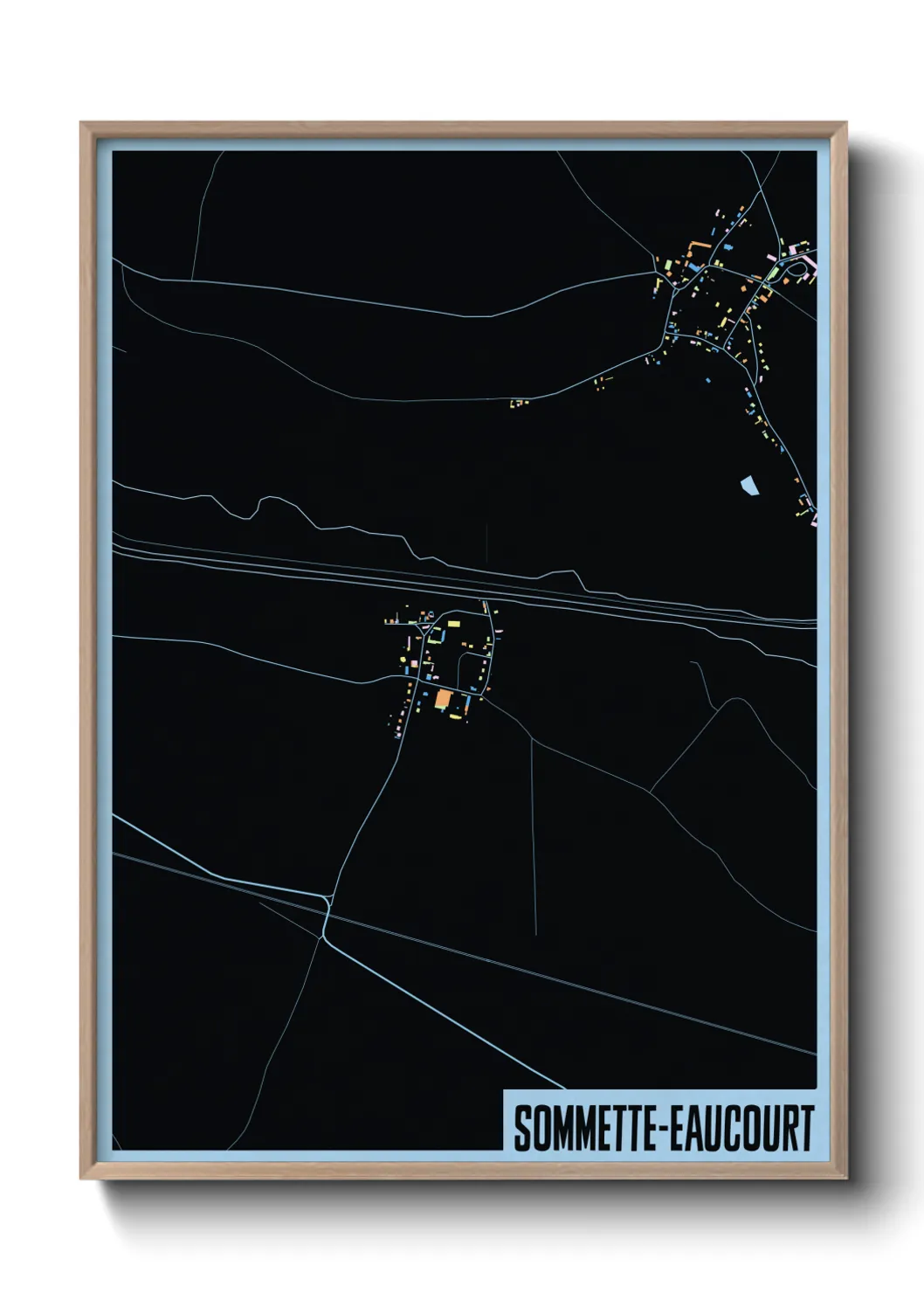 Une affiche de carte sur Sommette-Eaucourt