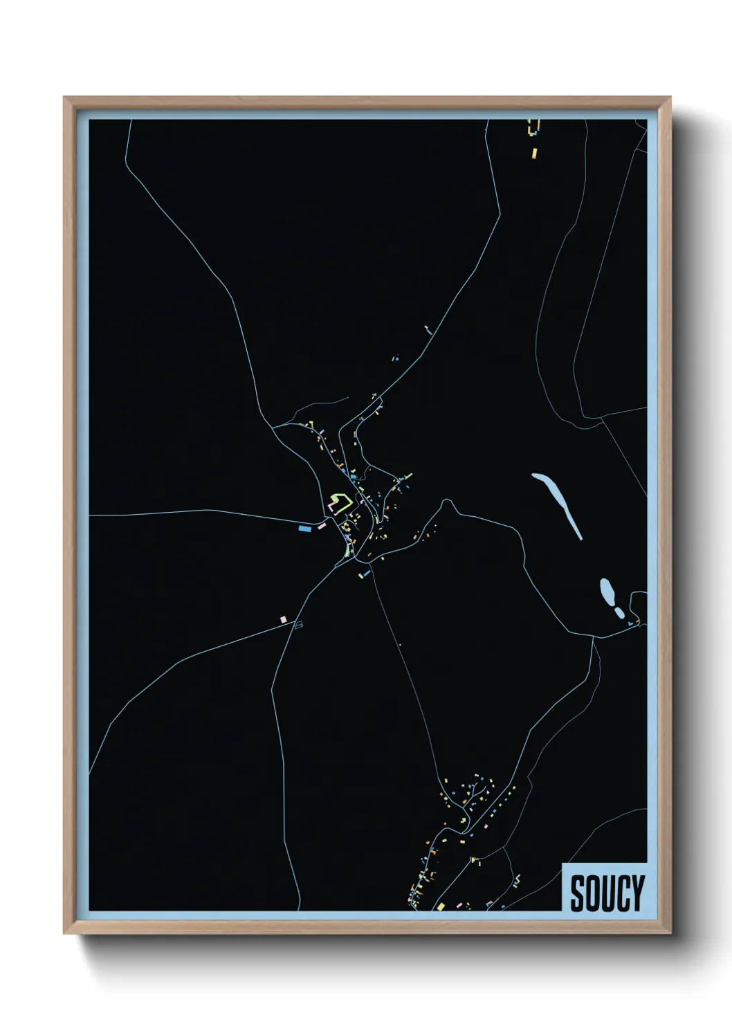 Une affiche de carte sur Soucy