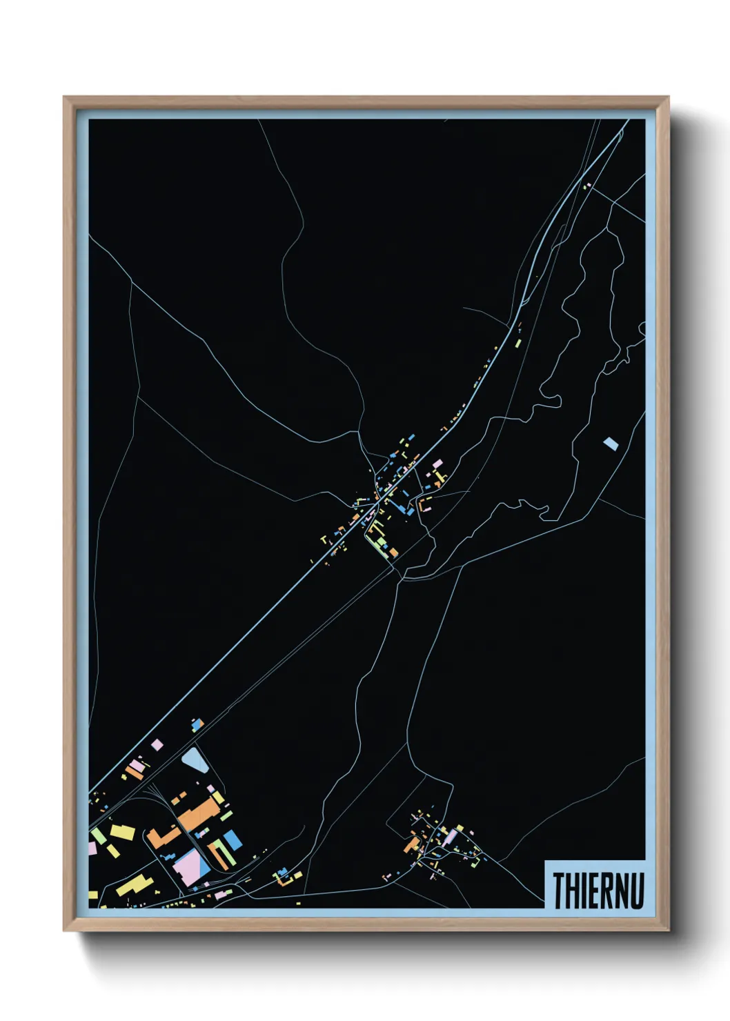 Une affiche de carte sur Thiernu