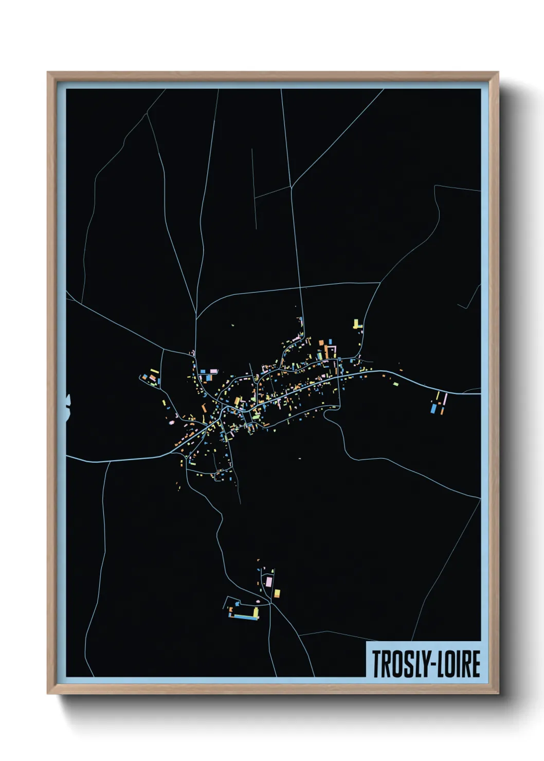 Une affiche de carte sur Trosly-Loire