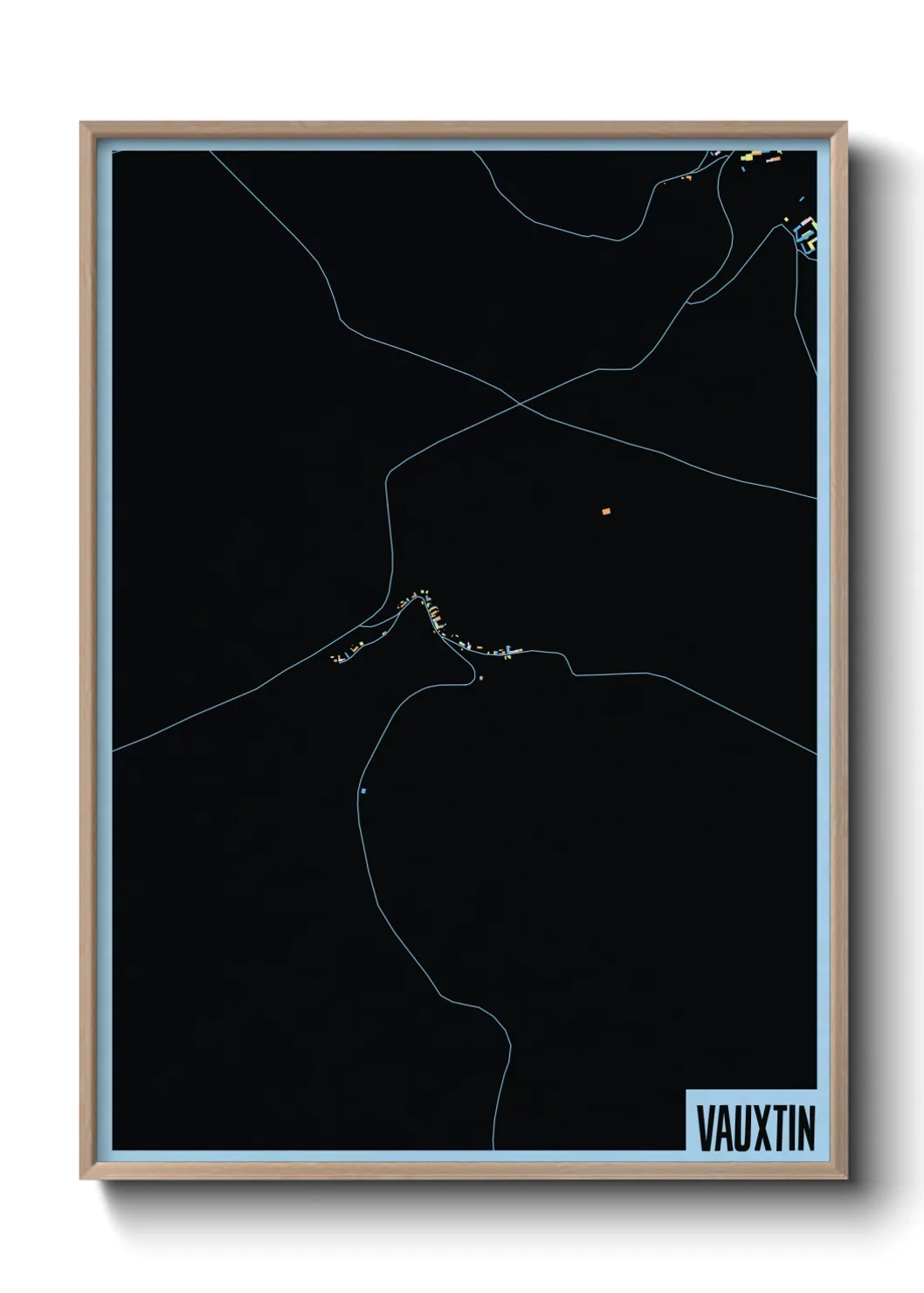 Une affiche de carte sur Vauxtin