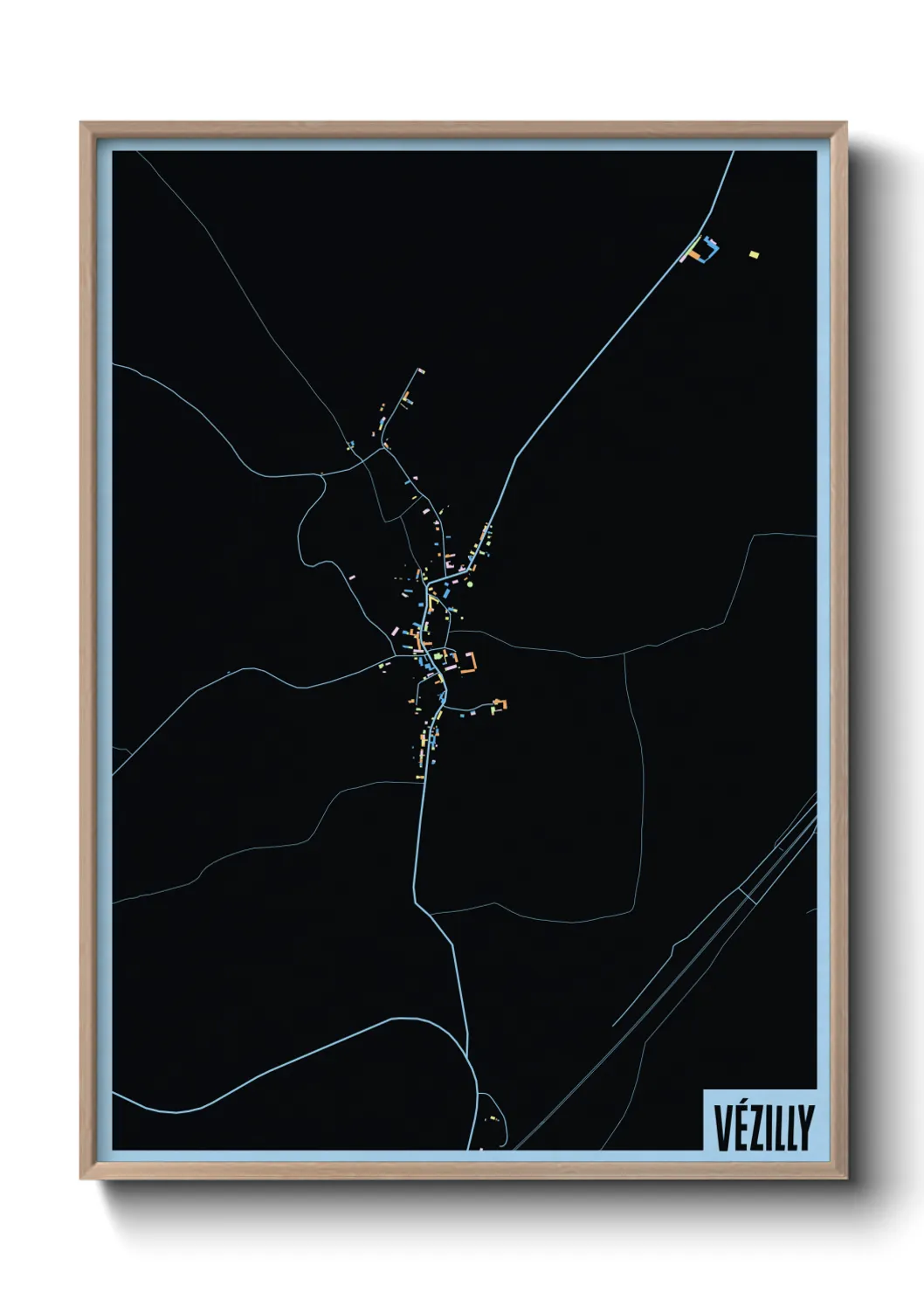 Une affiche de carte sur Vézilly