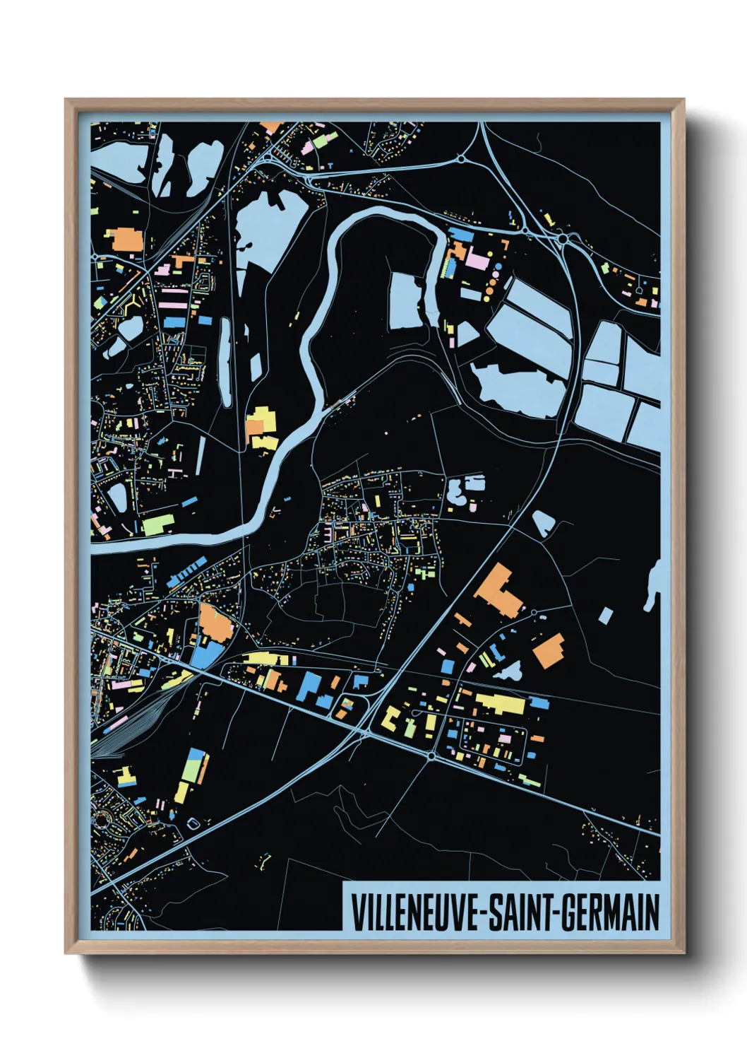 Un poster carteVilleneuve-Saint-Germain