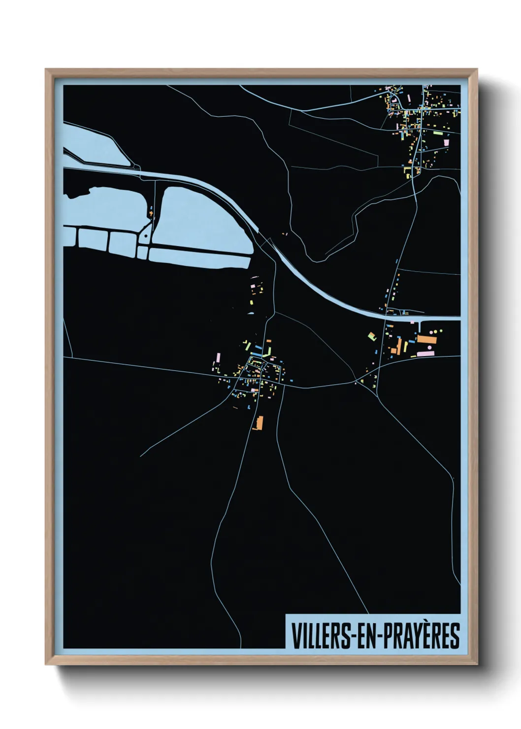 Une affiche de carte sur Villers-en-Prayères