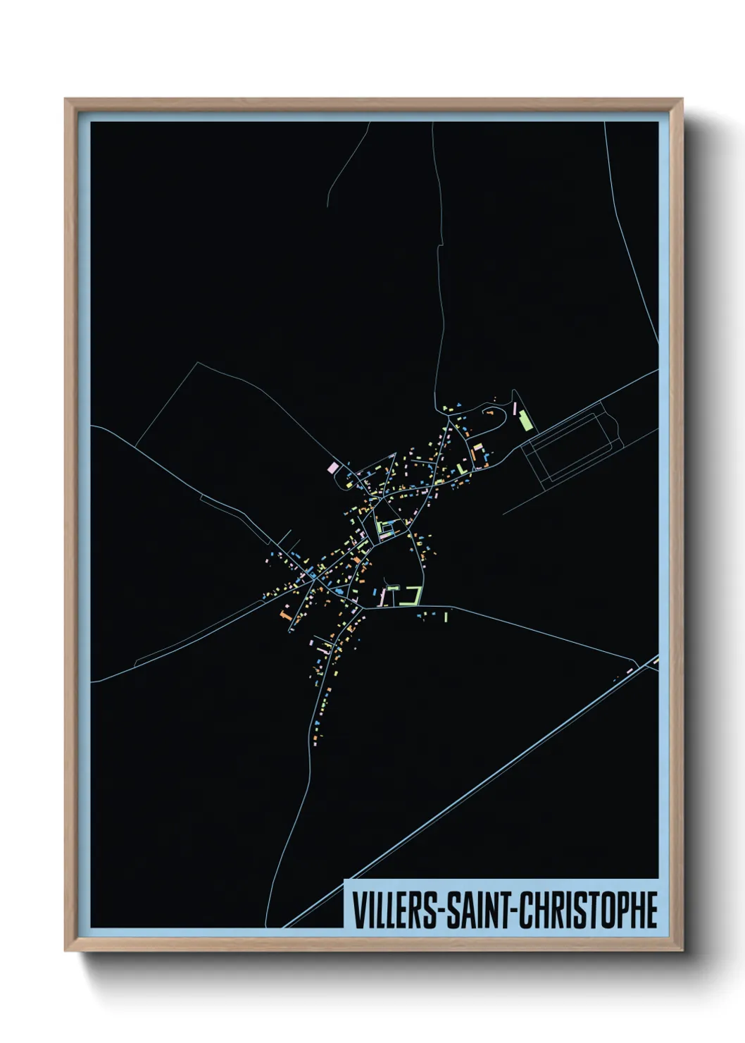 Une affiche de carte sur Villers-Saint-Christophe