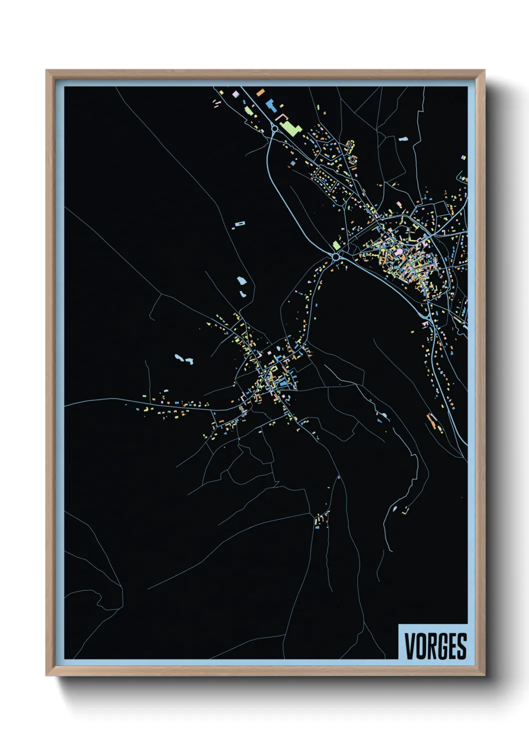Une affiche de carte sur Vorges