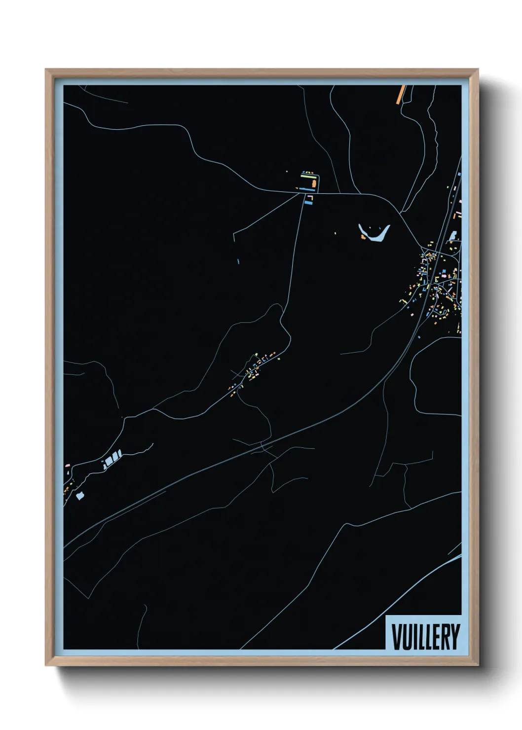 Une affiche de carte sur Vuillery