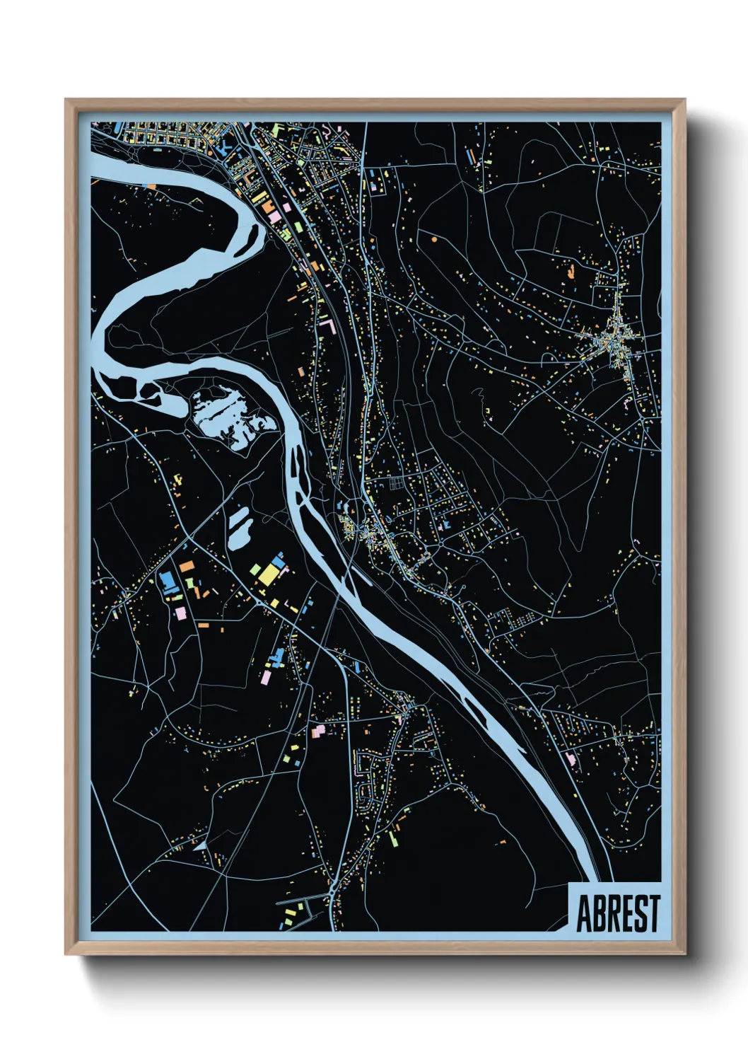 Une affiche de carte sur Abrest