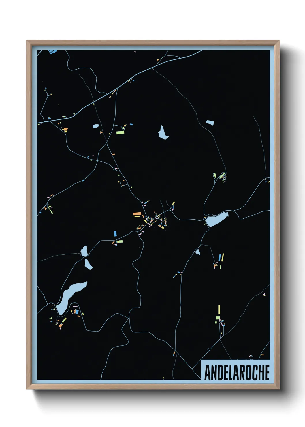 Une affiche de carte sur Andelaroche