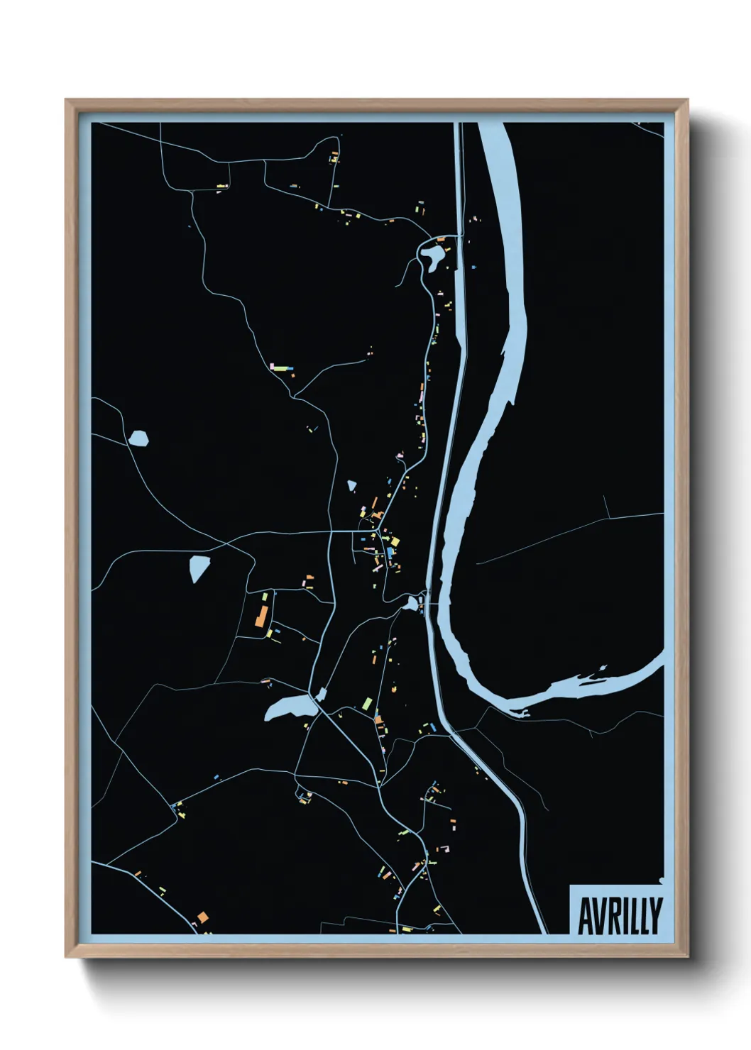 Une affiche de carte sur Avrilly