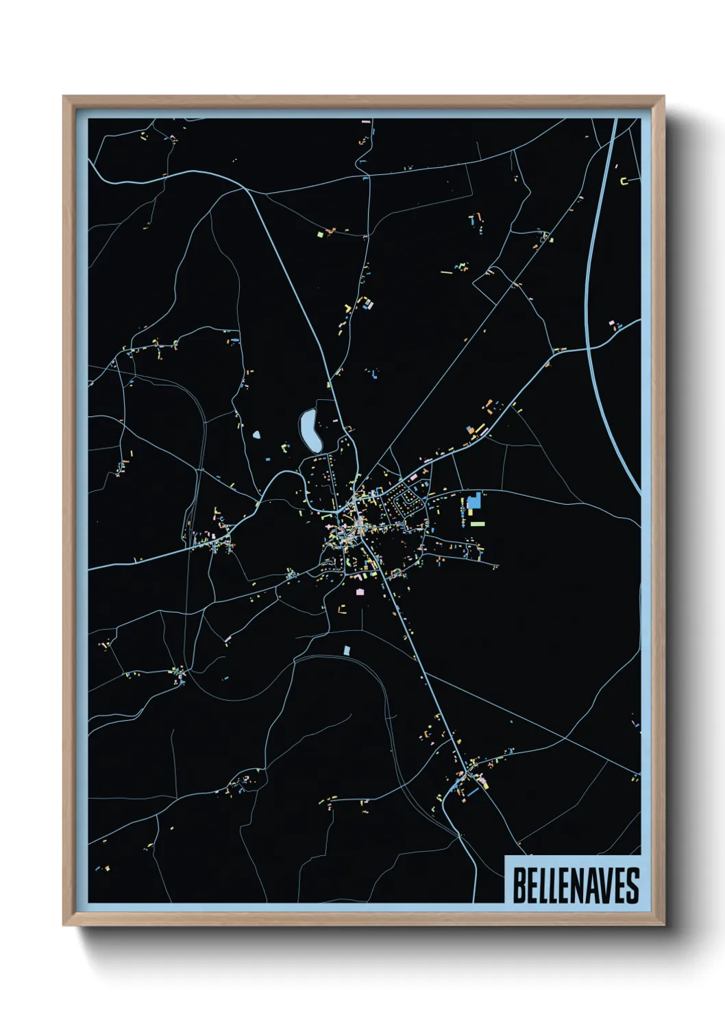 Une affiche de carte sur Bellenaves