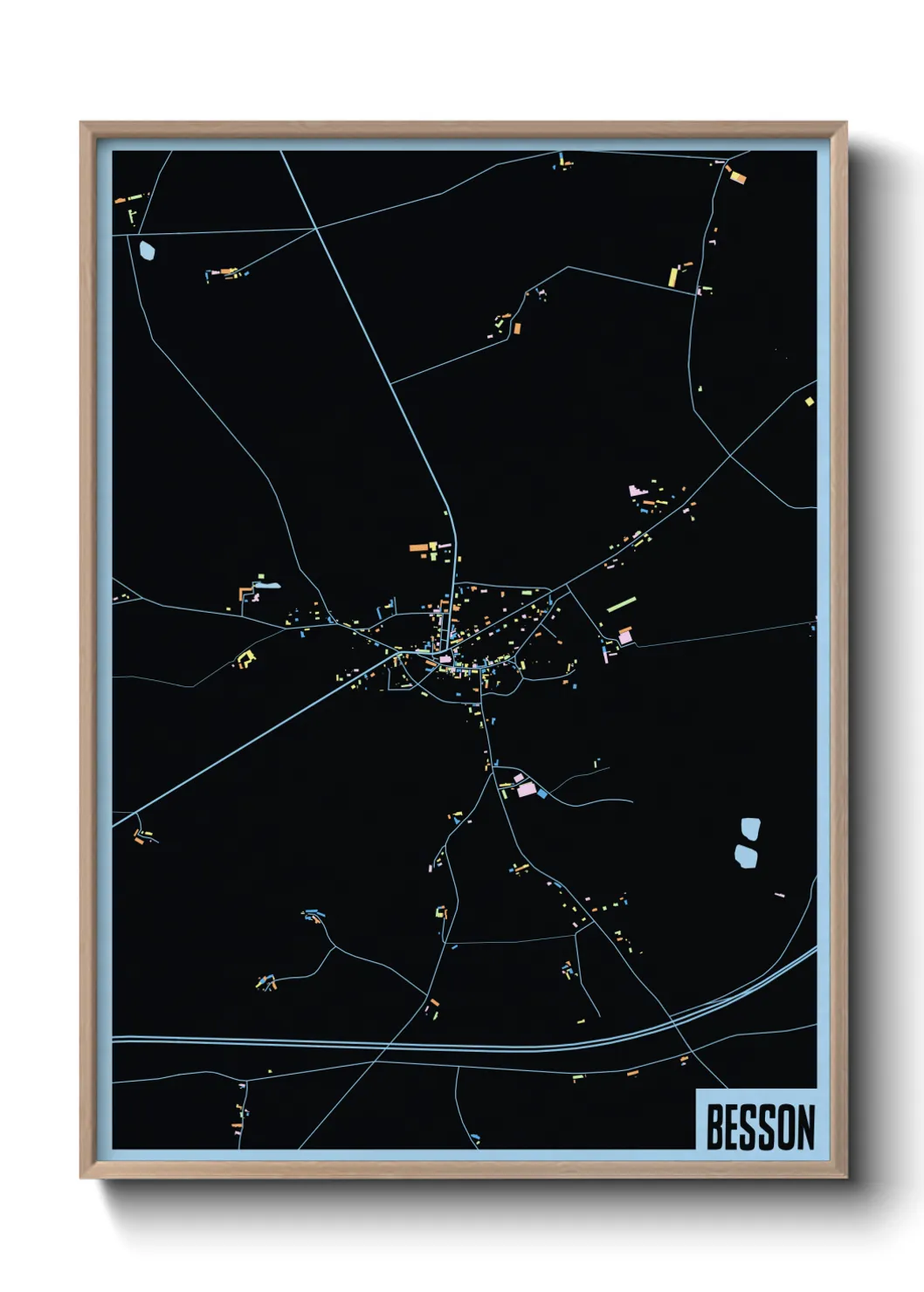 Une affiche de carte sur Besson