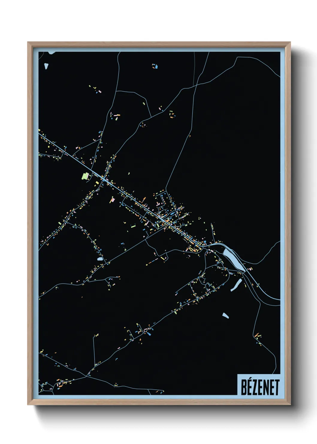 Une affiche de carte sur Bézenet