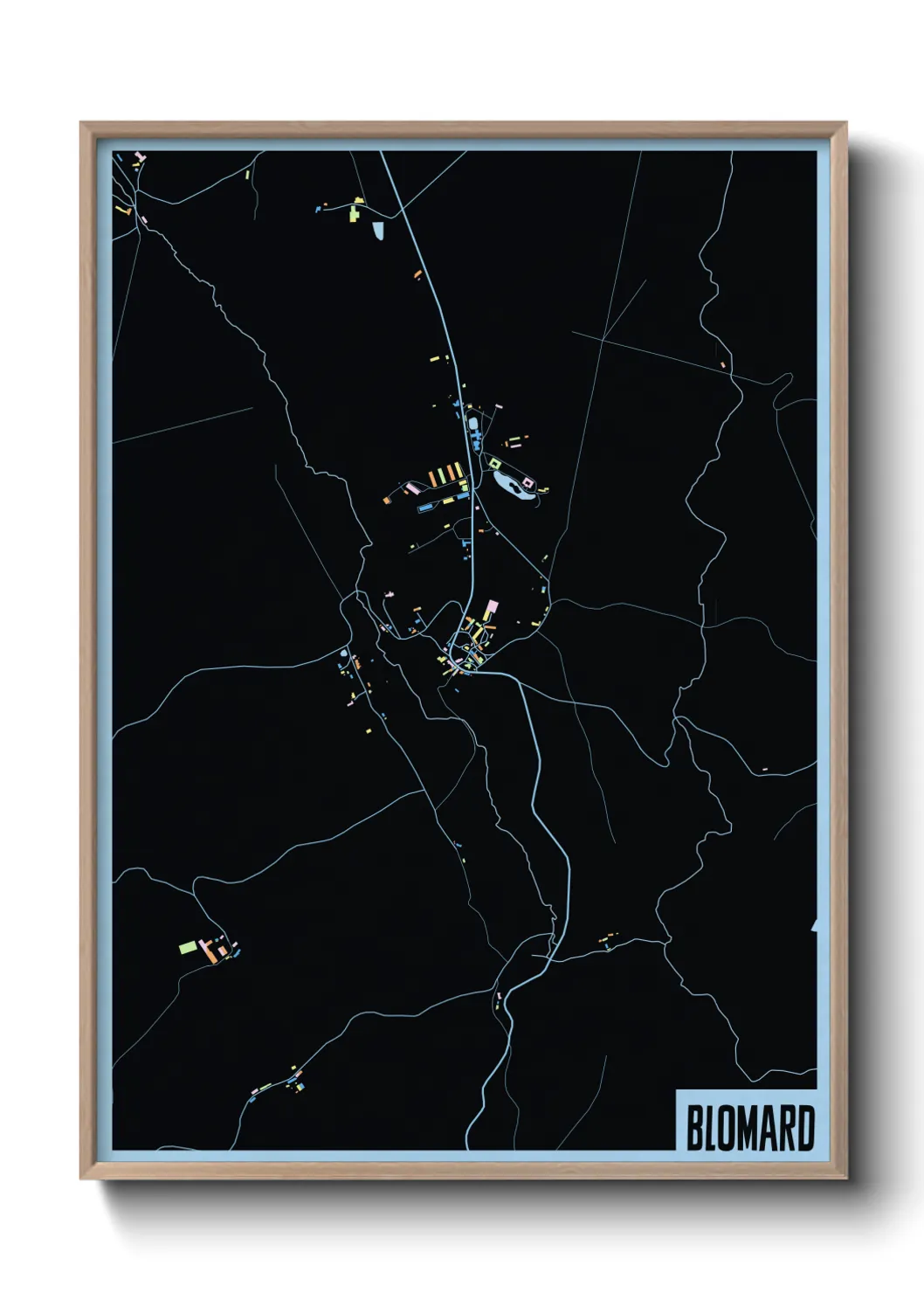 Une affiche de carte sur Blomard