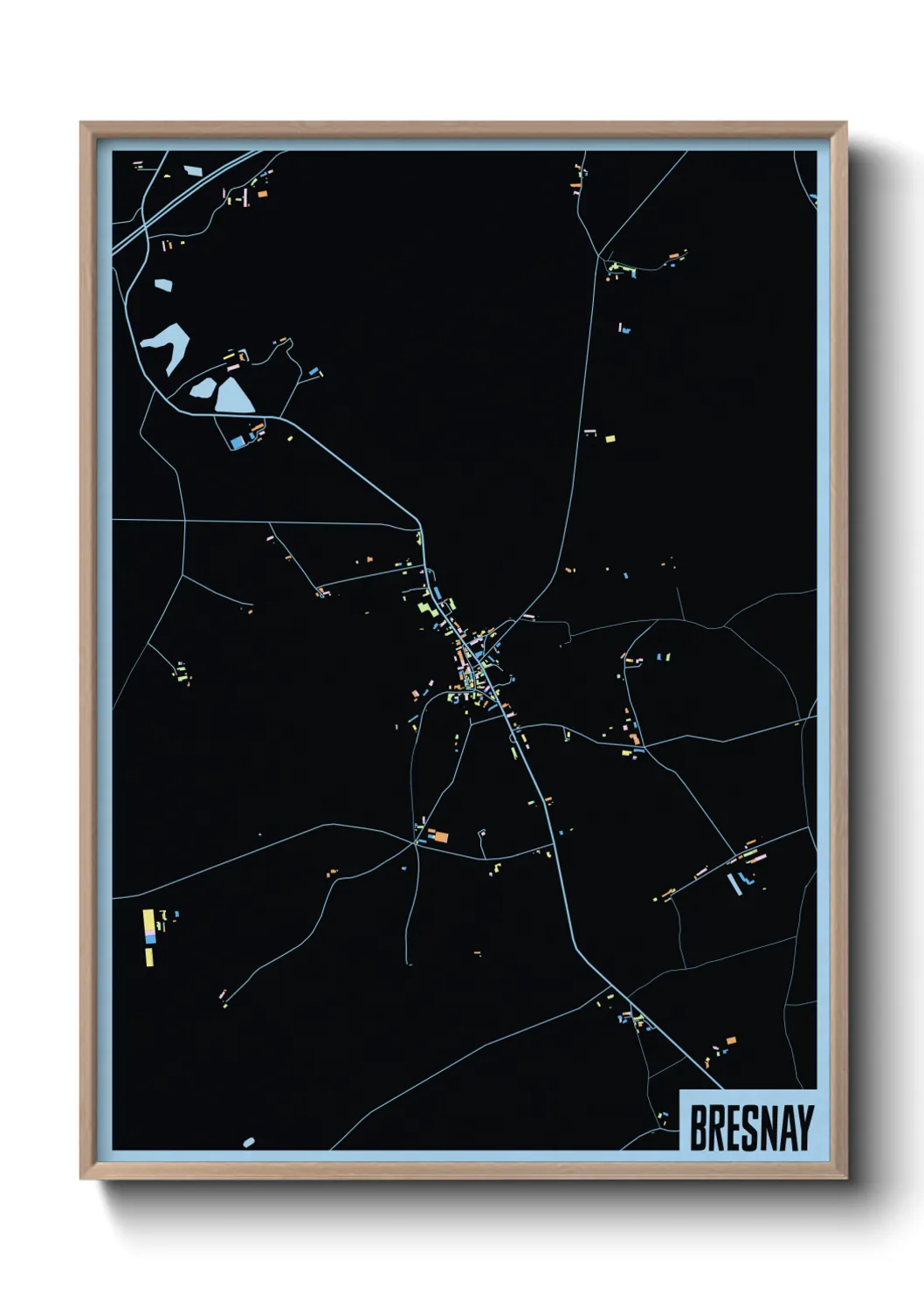 Une affiche de carte sur Bresnay