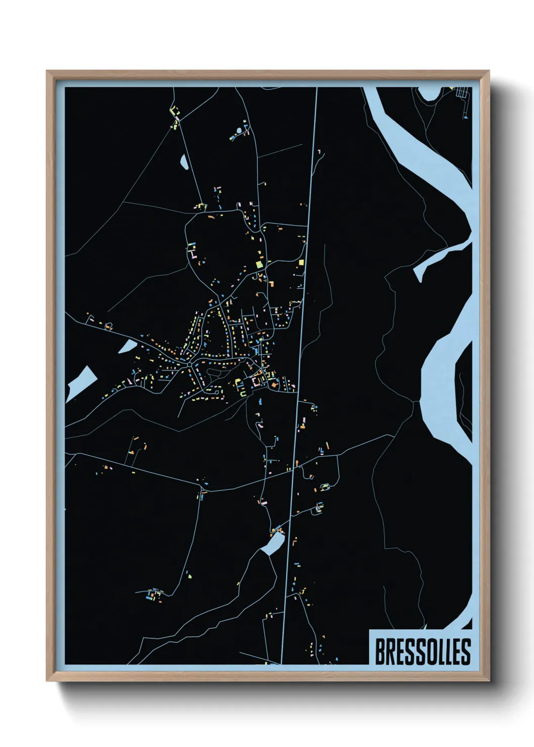 Une affiche de carte sur Bressolles