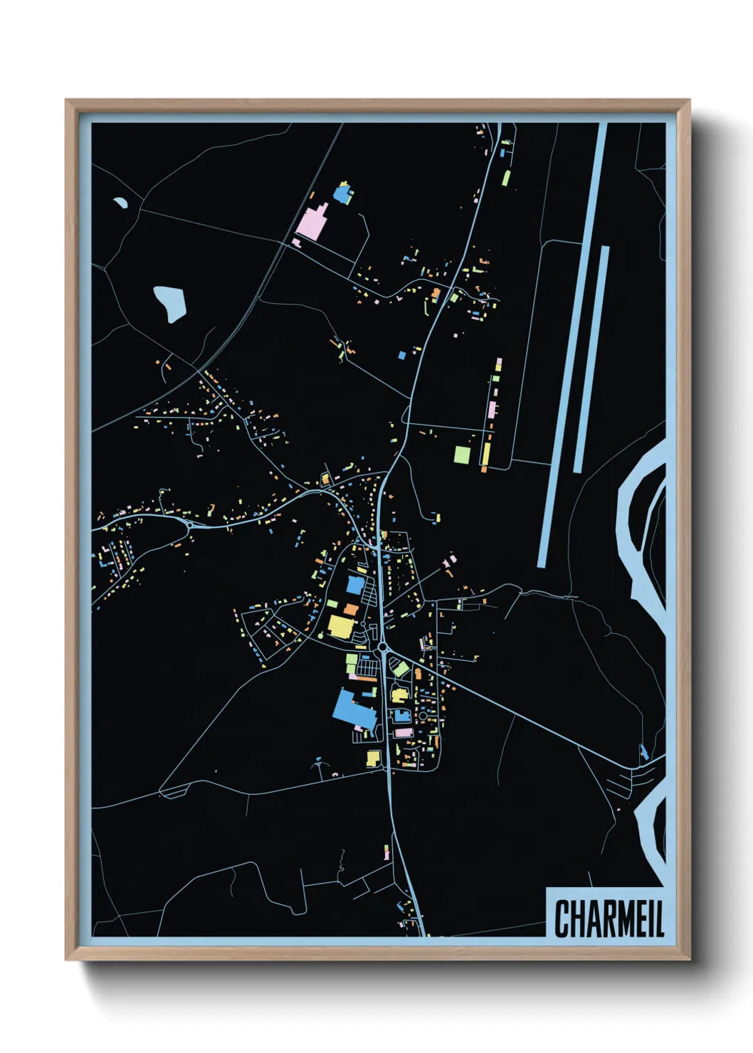 Une affiche de carte sur Charmeil