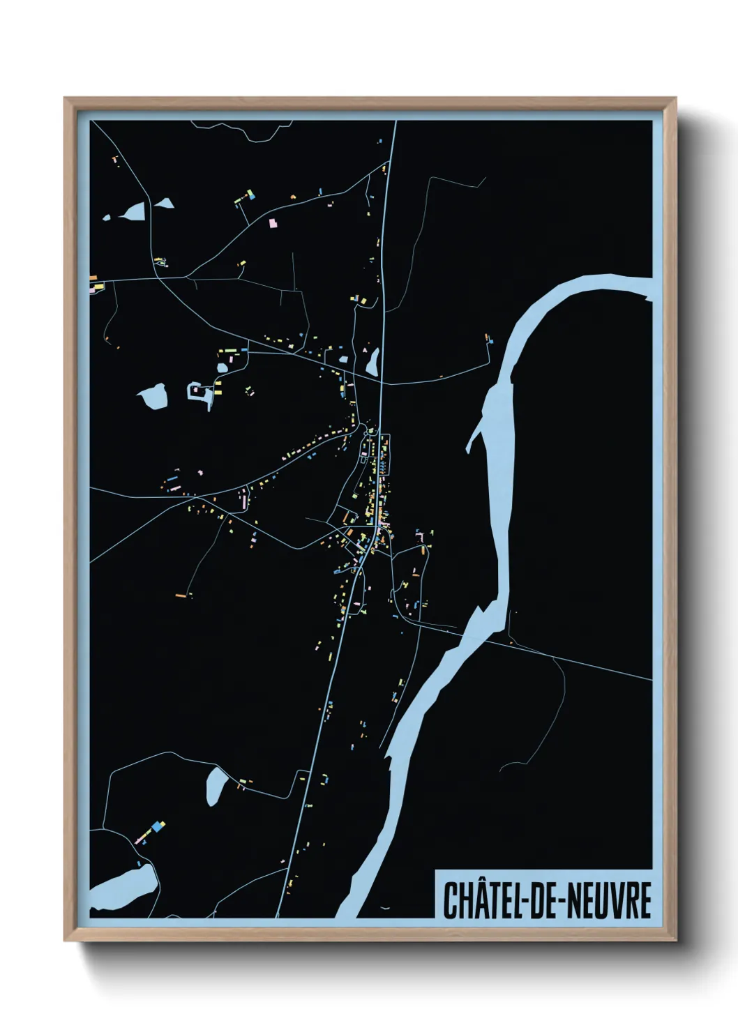 Une affiche de carte sur Châtel-de-Neuvre