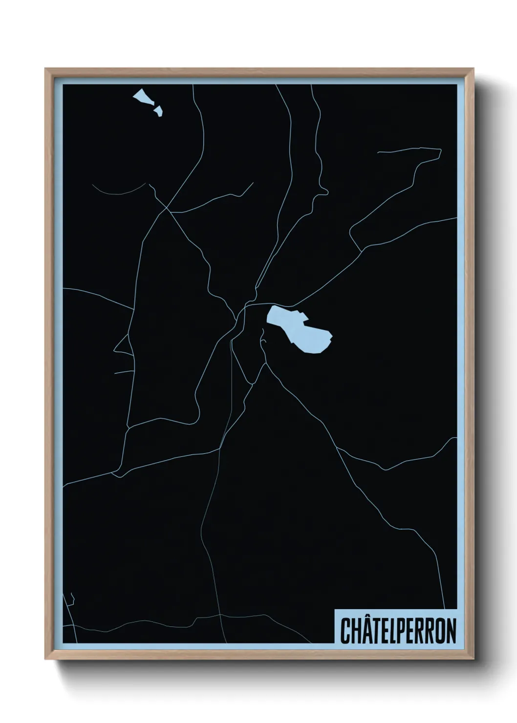 Une affiche de carte sur Châtelperron