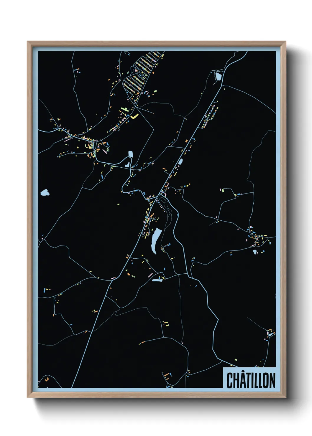 Une affiche de carte sur Châtillon