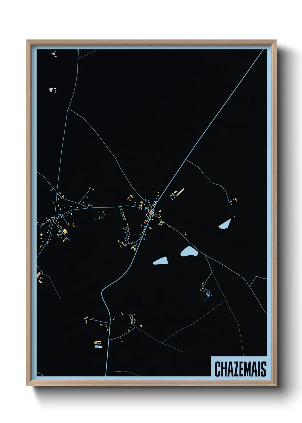 Une affiche de carte sur Chazemais