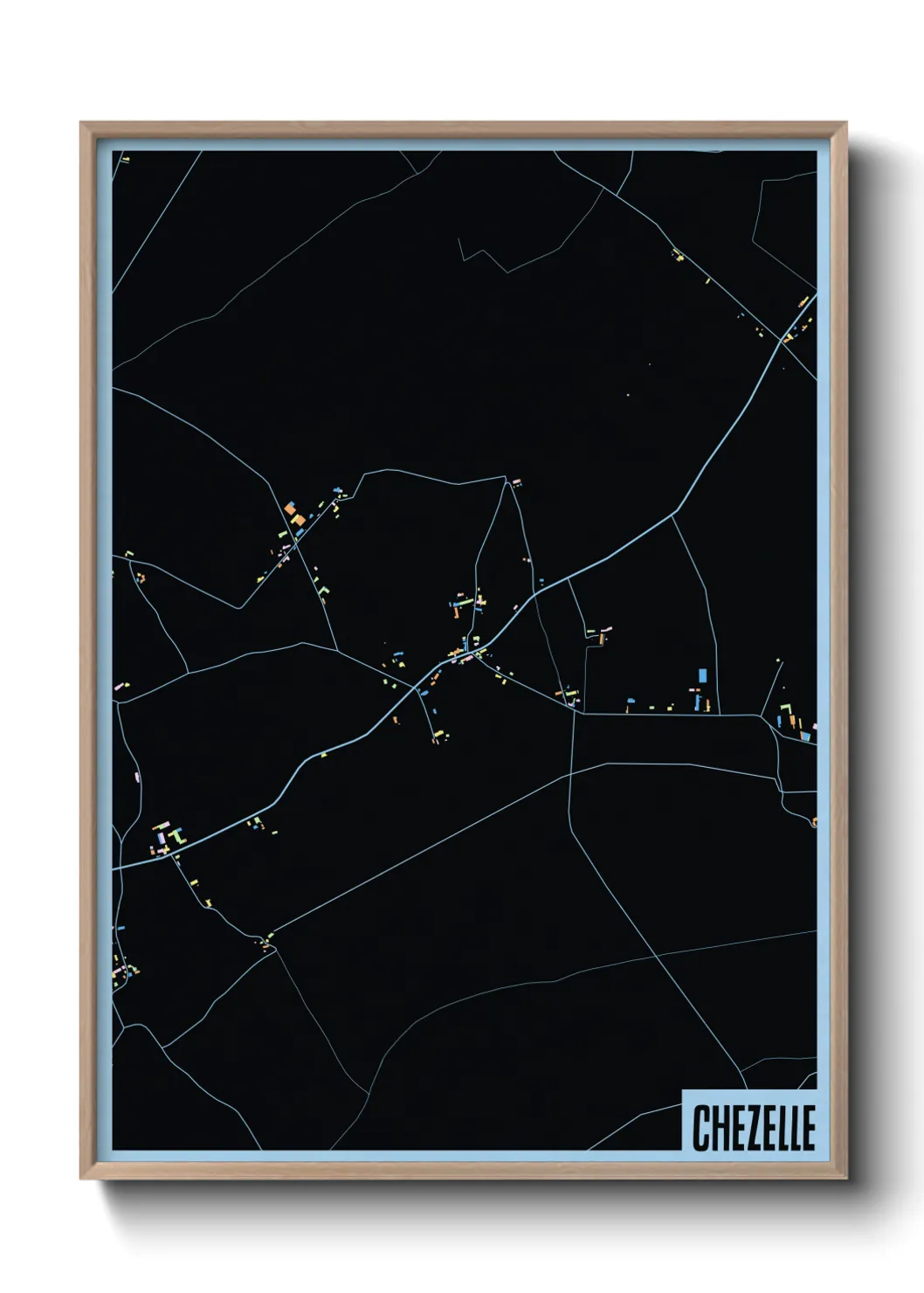 Une affiche de carte sur Chezelle