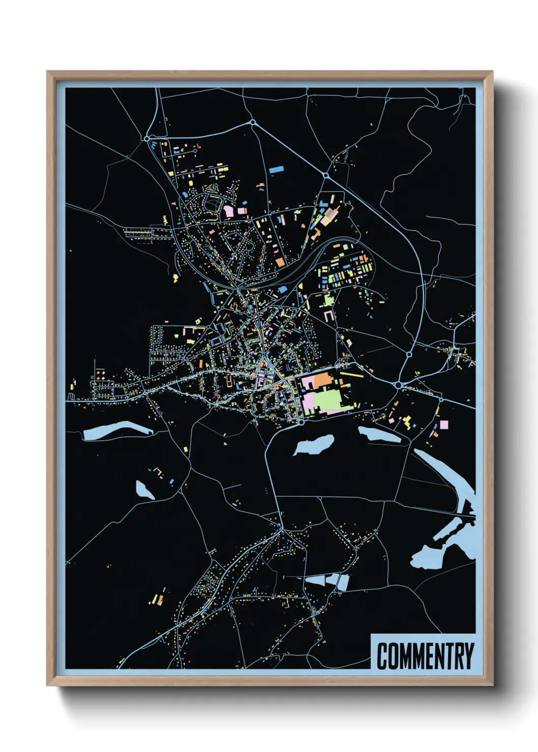 Une affiche de carte sur Commentry