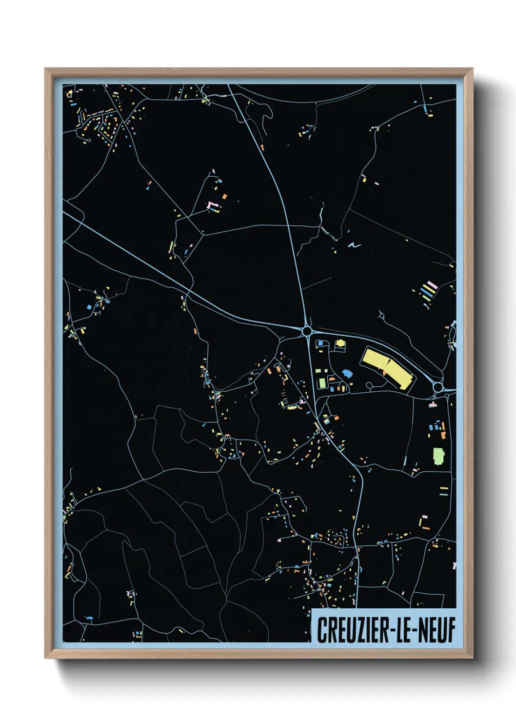 Une affiche de carte sur Creuzier-le-Neuf