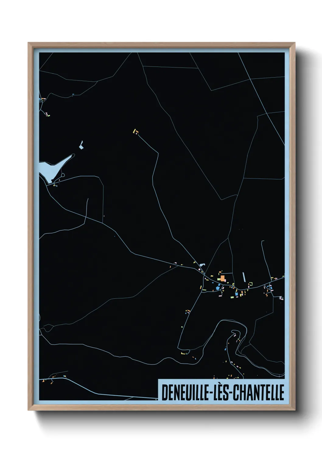 Une affiche de carte sur Deneuille-lès-Chantelle