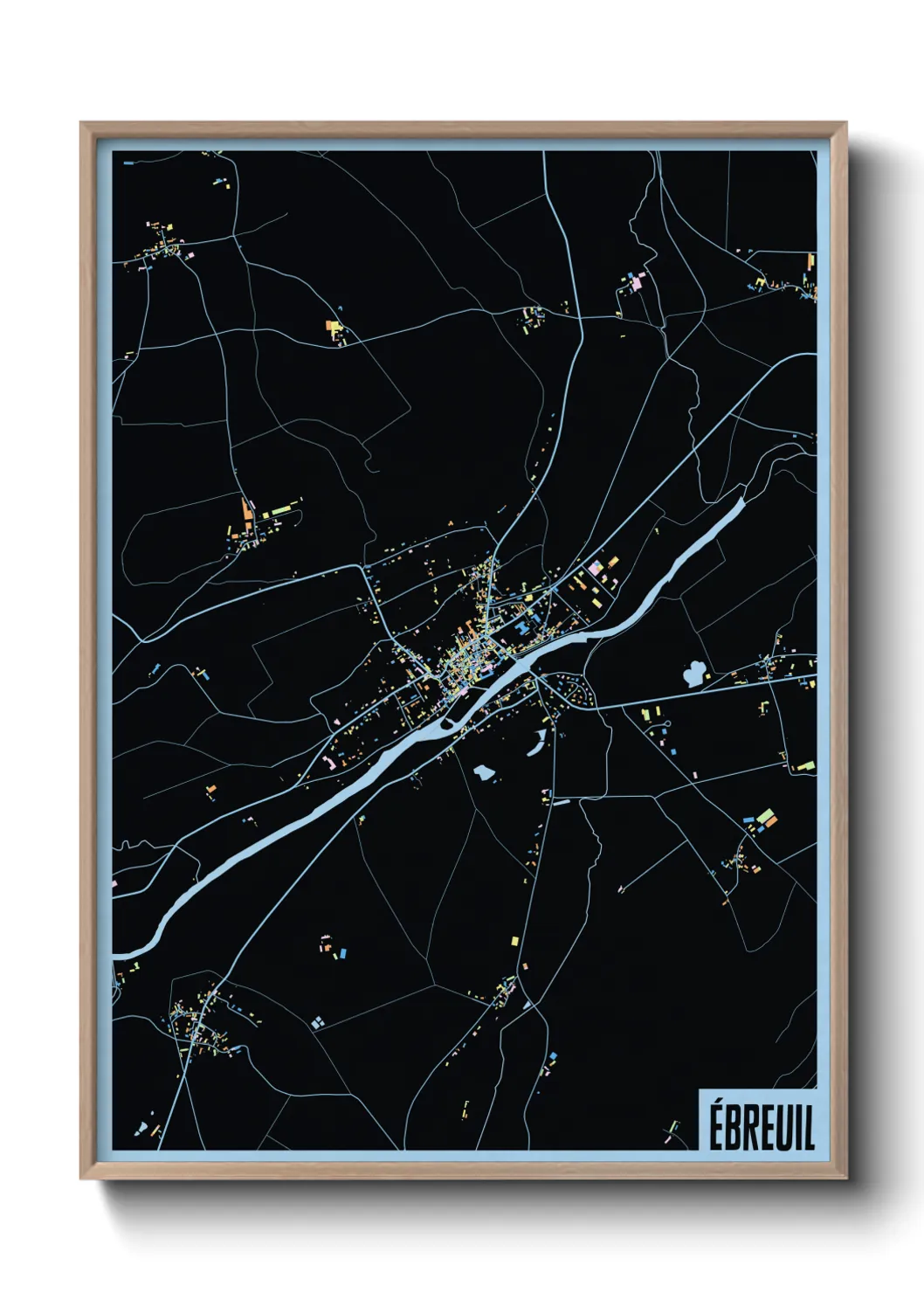 Une affiche de carte sur Ébreuil