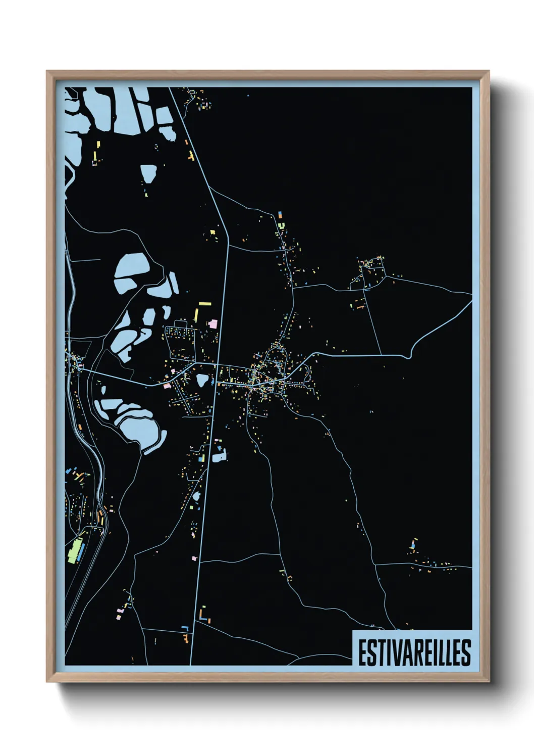 Une affiche de carte sur Estivareilles