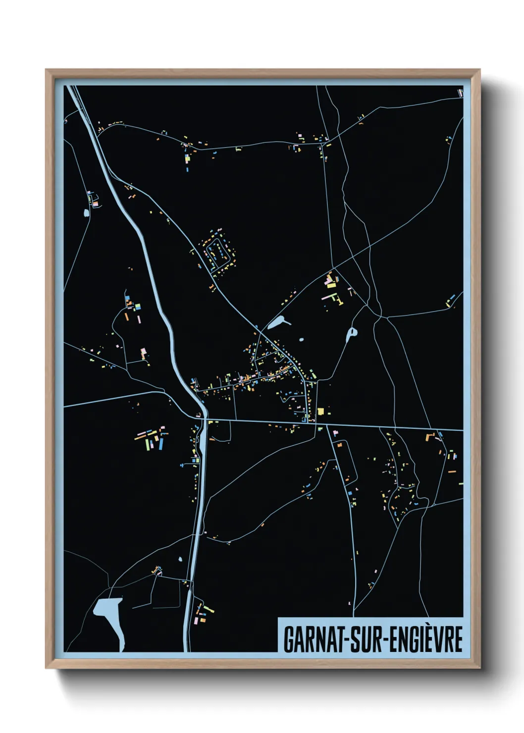 Une affiche de carte sur Garnat-sur-Engièvre