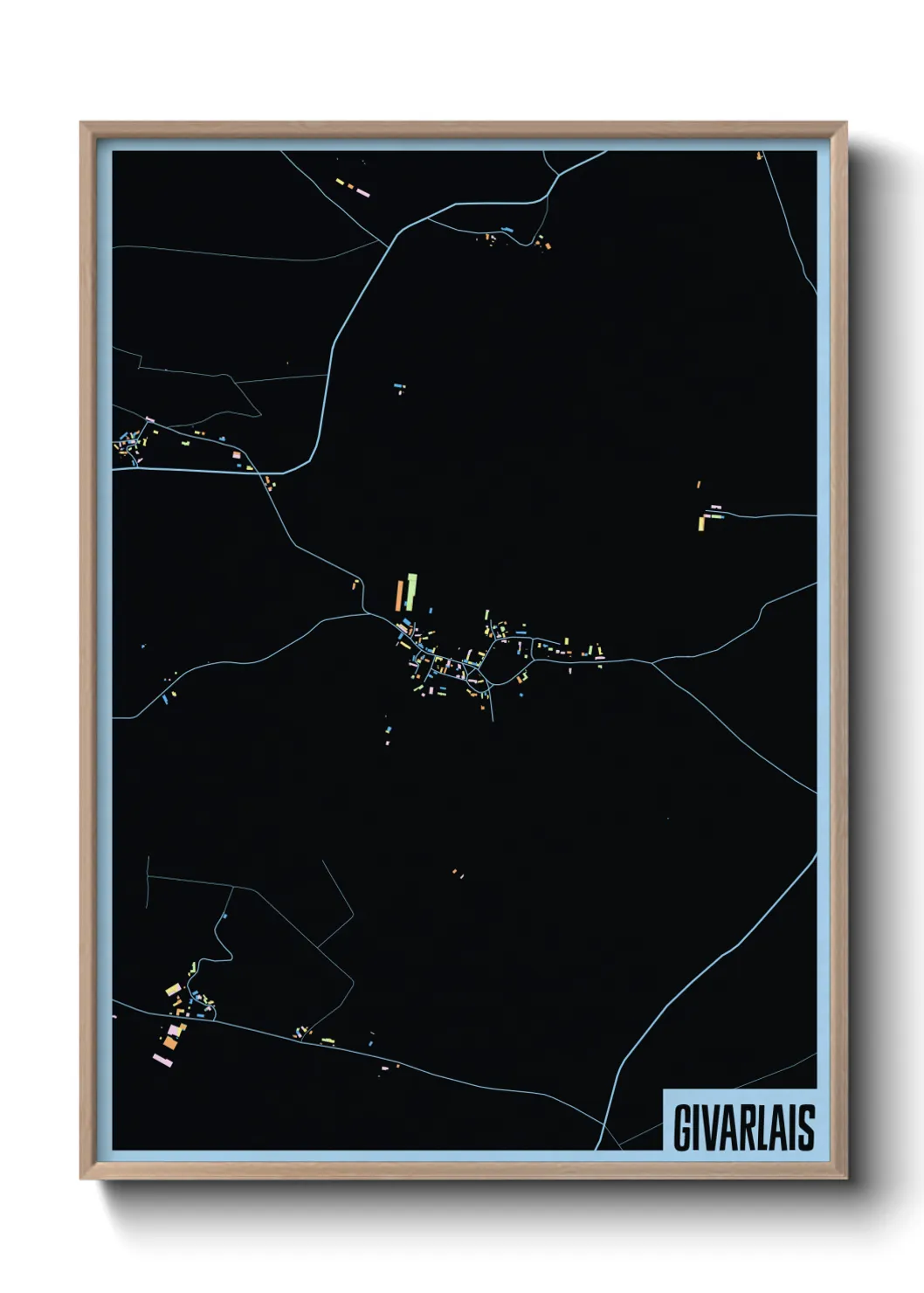 Une affiche de carte sur Givarlais