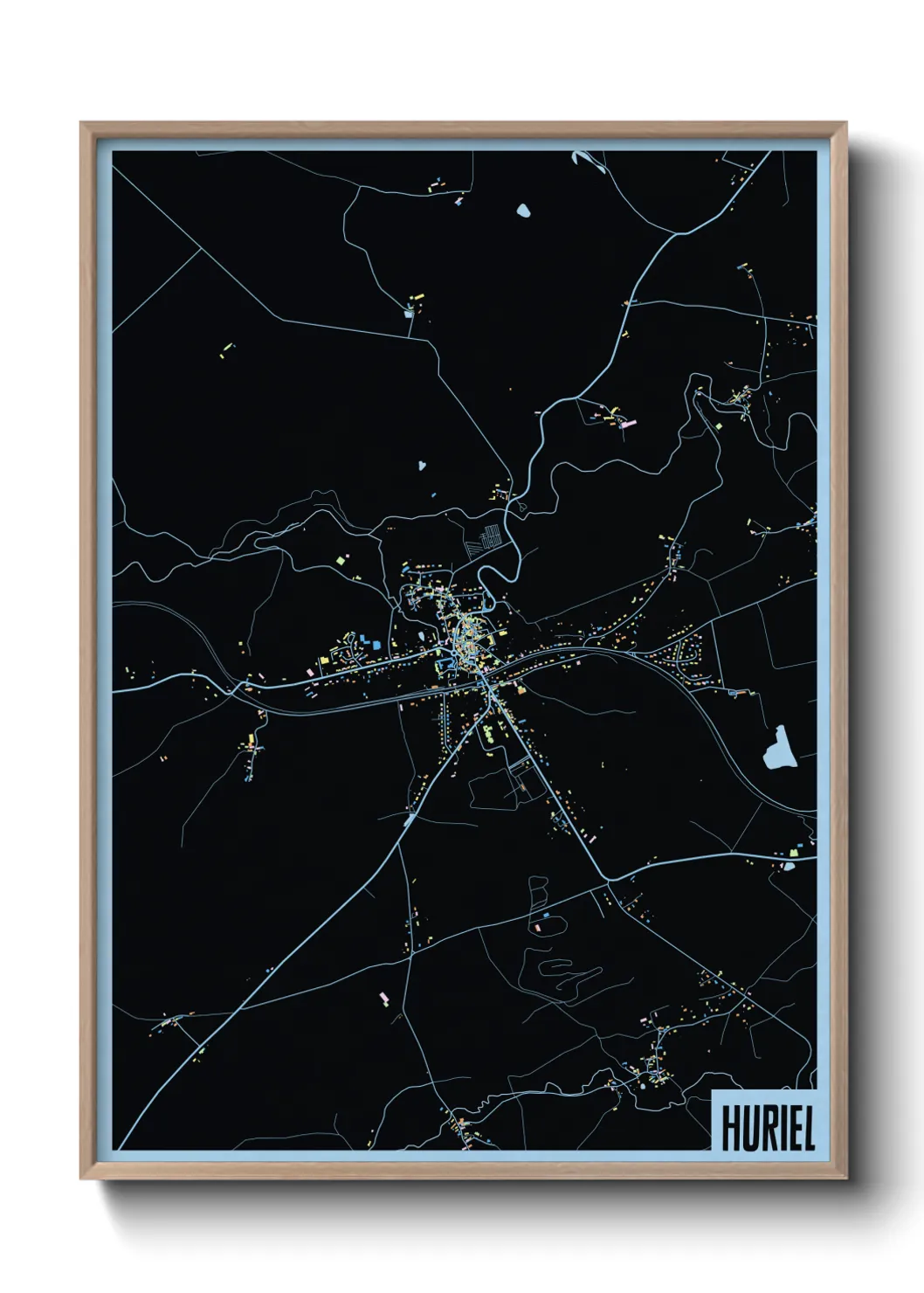 Une affiche de carte sur Huriel