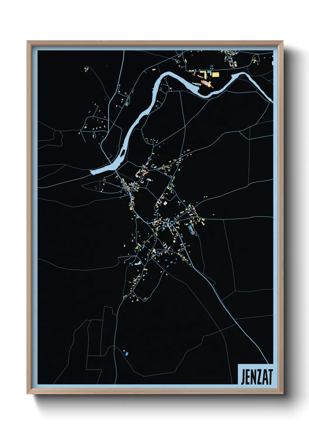 Une affiche de carte sur Jenzat