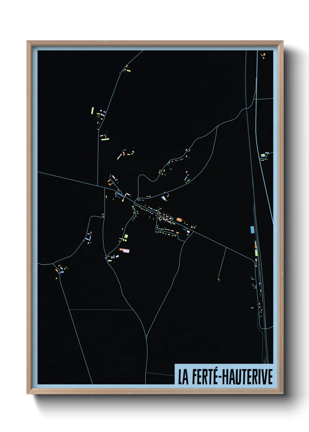 Une affiche de carte sur La Ferté-Hauterive