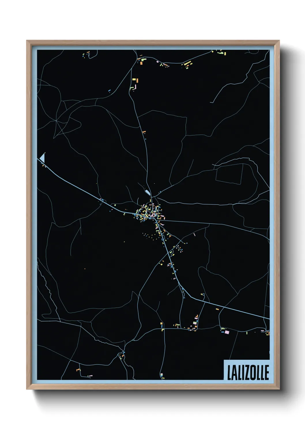 Une affiche de carte sur Lalizolle