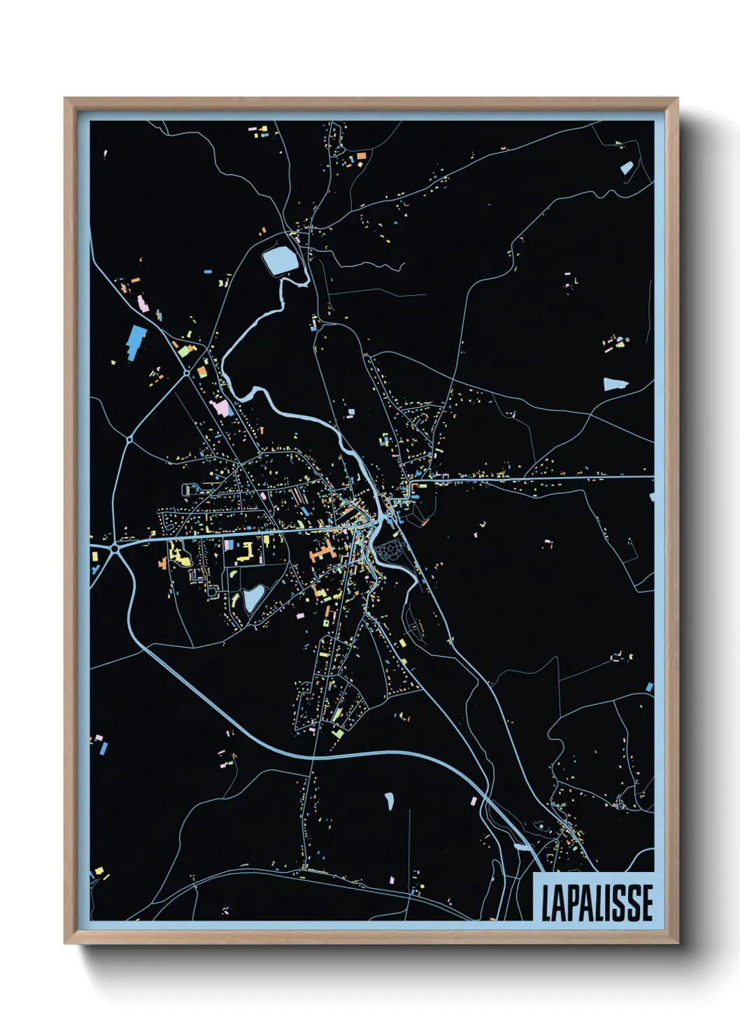 Une affiche de carte sur Lapalisse