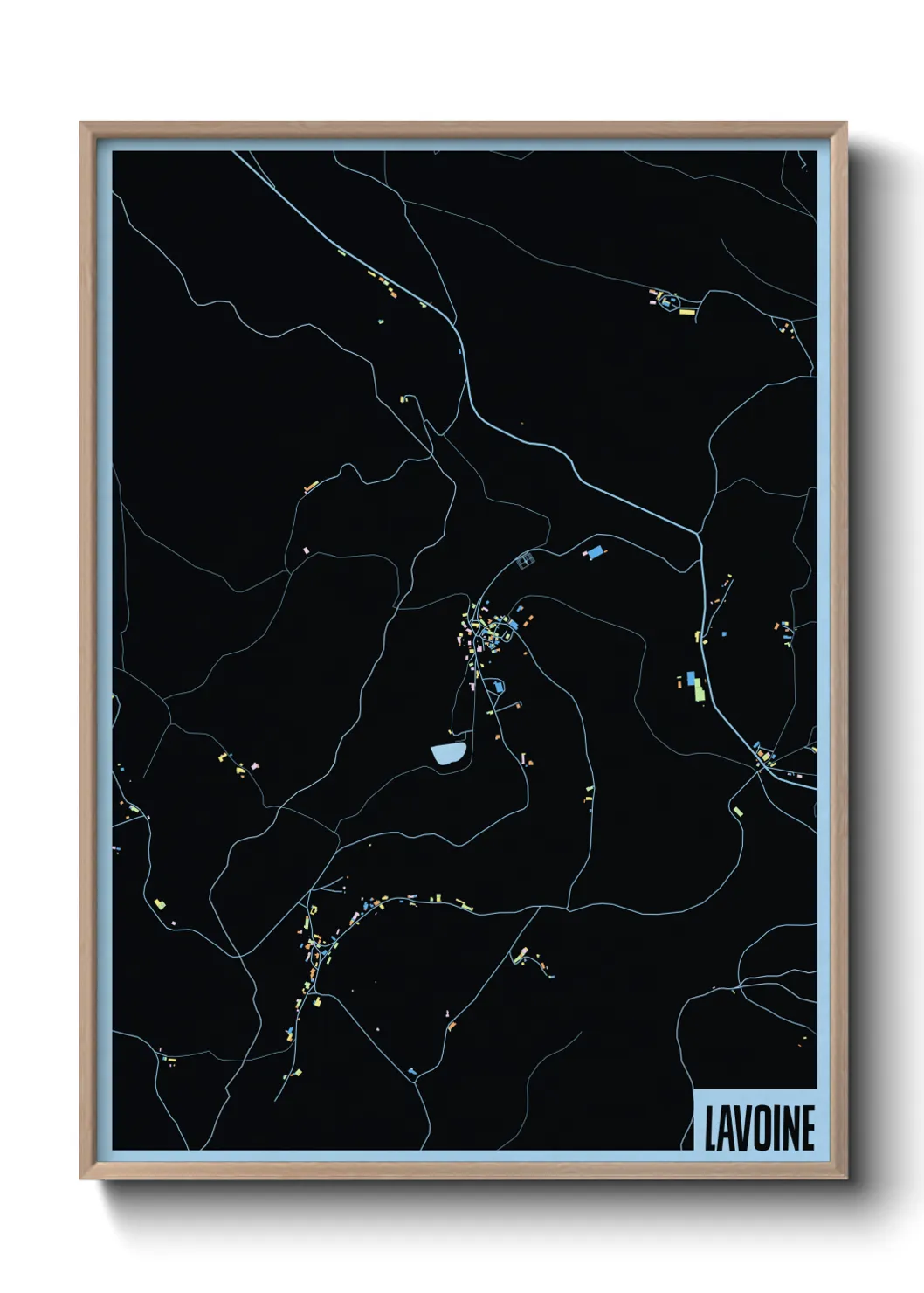 Une affiche de carte sur Lavoine