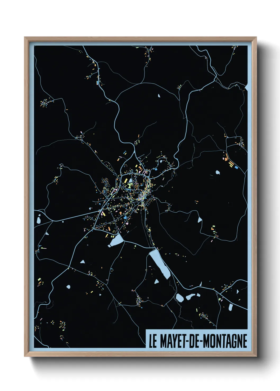 Une affiche de carte sur Le Mayet-de-Montagne