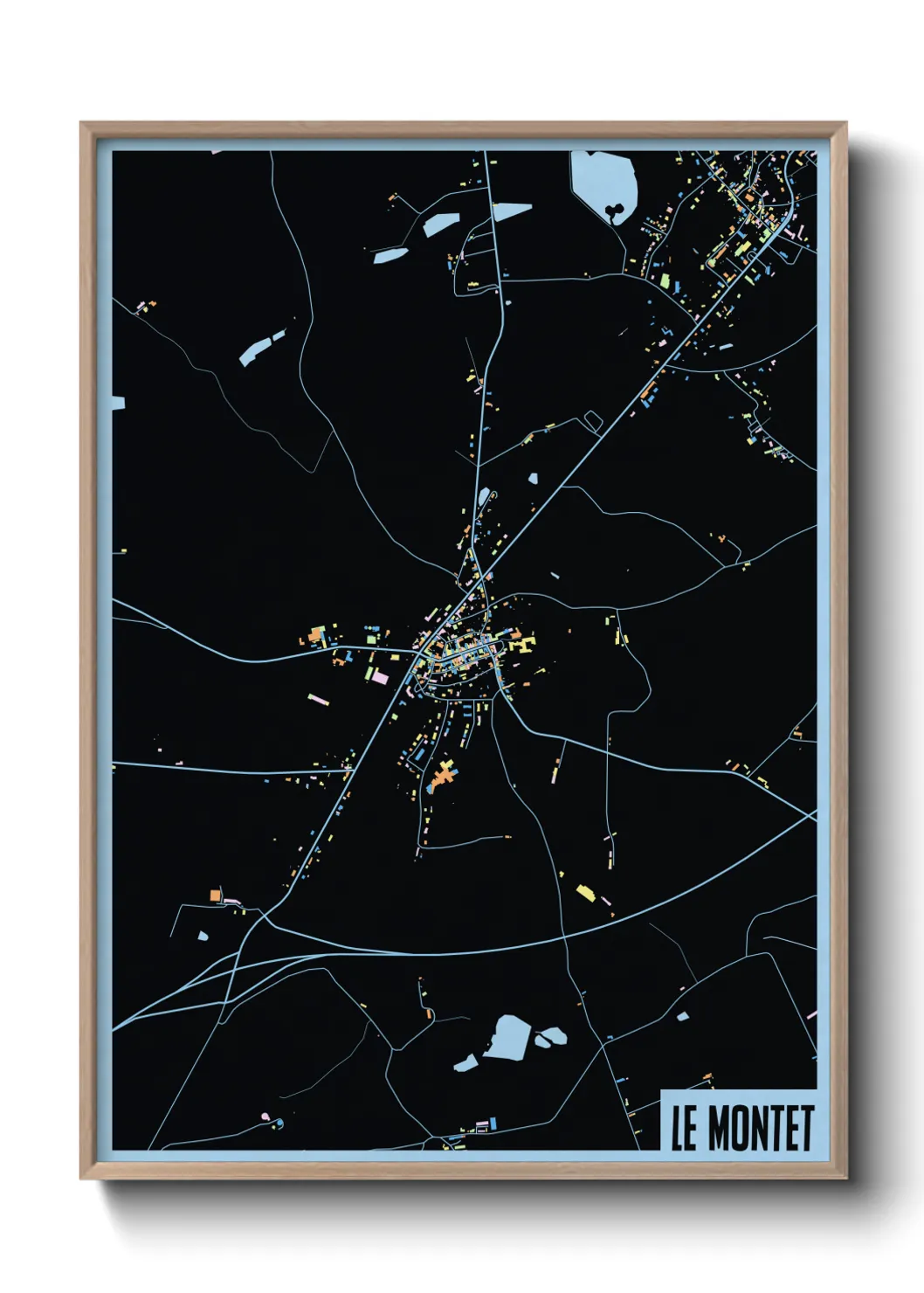 Une affiche de carte sur Le Montet