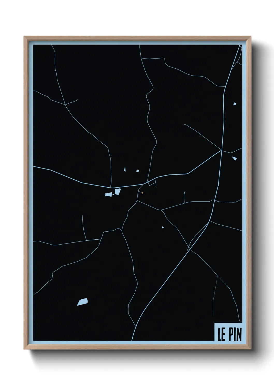 Une affiche de carte sur Le Pin