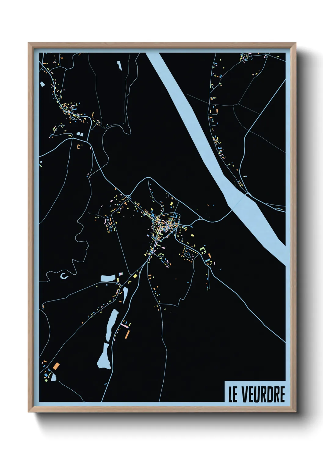 Une affiche de carte sur Le Veurdre